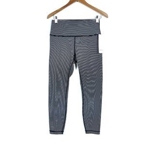 lululemon athletica Black & White Striped High-Rise Leggings